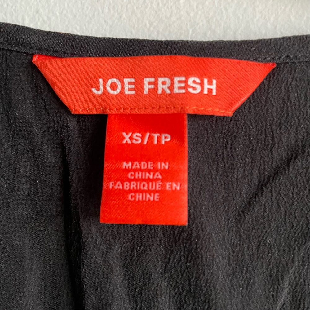 JOE FRESH Black 100% Silk Blouse - Picture 3 of 8